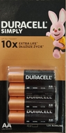 LR6 Duracell Simply alkáli ceruza AA elem bliszteres C4