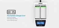 XTAR Over 4 Slim intelligens szuper gyors töltő lítium akkumulátorhoz adapterrel
